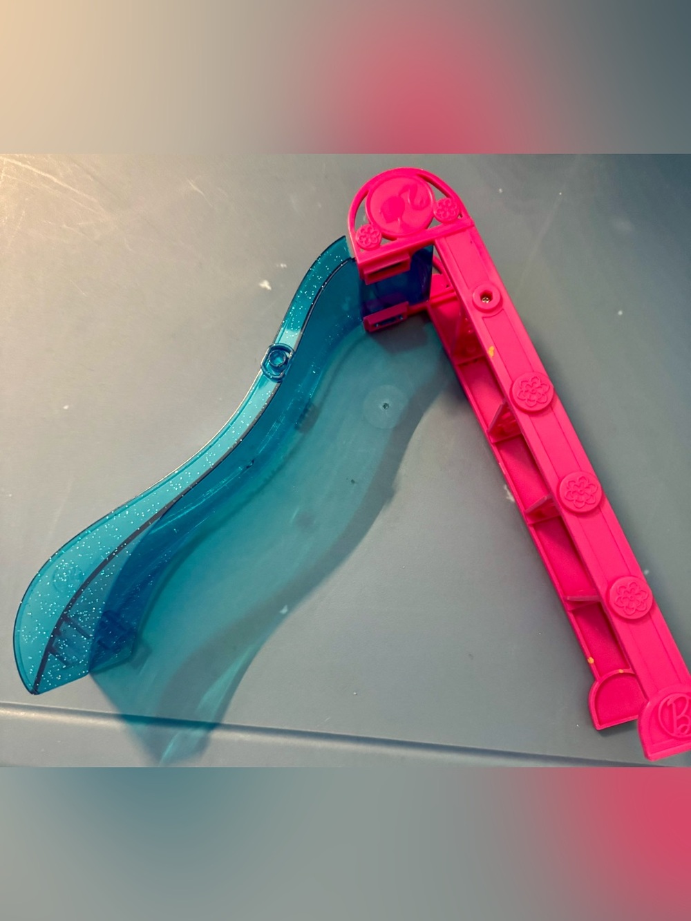Barbie Pink and Teal Doll Slide Accessory